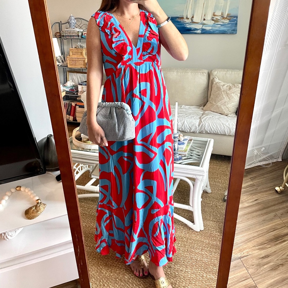 Ohana Floral Bayla Deep V Maxi Dress
